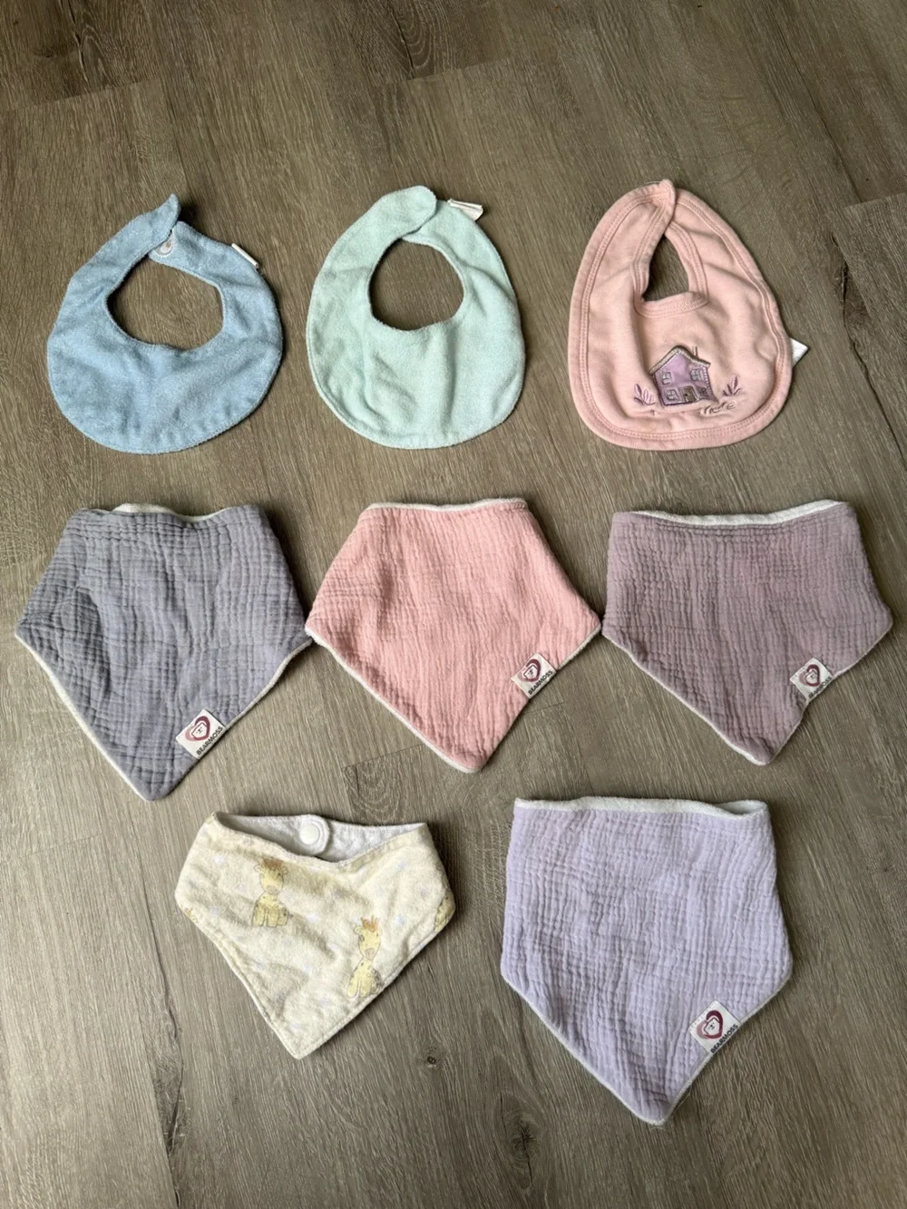 Assorted Baby Bandana Bibs - Pastel Multi-Color Set